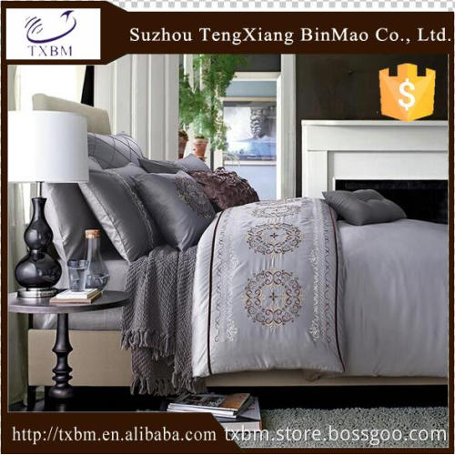 100% cotton bedding set, embroidery, crepe satin